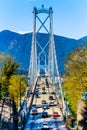 The Lions Gate Bridge, or First Narrows Bridge in Vancouver, BC, Canada Royalty Free Stock Photo