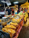 Busy scene in Taman Connaught night market in Kuala Lumpur Malaysia