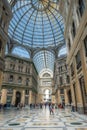 Busy shopping mall Galleria Umberto I, Naples, Itali.