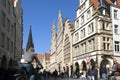 Busy shopping street, Lambertus church, MÃÂ¼nster