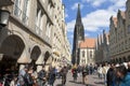 Busy shopping street, Lambertus church, MÃÂ¼nster