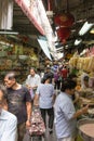 Busy shopping street of Sampeng Lane, Chinatown, Bangkok, Thailand