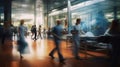 Busy staff in a lobby area of a modern Hospital Royalty Free Stock Photo