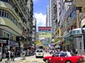 Busy street in the district Mong Kok in Hong Kong Royalty Free Stock Photo