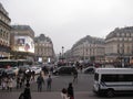 A busy street front outside the Palais Garnier, Paris Royalty Free Stock Photo