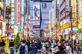 Busy street in Kabuki-cho district in Tokyo, Japan Royalty Free Stock Photo