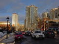 Streets of Byward market, with old market hall and apartment towers in Ottawa