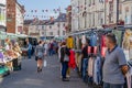 Busy street market in Louth,Lincolnshire