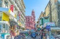 The busy street of Pettah Market in Colombo Royalty Free Stock Photo