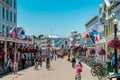 The busy streets of downtown Mackinac Island Michigan Royalty Free Stock Photo