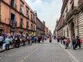 Busy streets of historic part of Mexico City