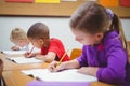 Busy students working on class work Royalty Free Stock Photo