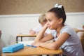 Busy students working on class work Royalty Free Stock Photo