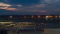 Busy Terminal D in Sheremetyevo Airport at night Moscow, Russia Royalty Free Stock Photo