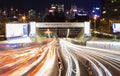 Busy traffic of the Cross Harbour Tunnel in Hong