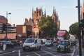 Busy traffic on Euston Road near King\'s Cross, London