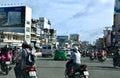 Busy traffic on Ho Chi Minh City street, VietNam Royalty Free Stock Photo