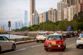 Busy traffic on Hong Kong city roads Royalty Free Stock Photo