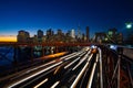 Busy traffic in New York City, Manhattan, Brooklyn Bridge Royalty Free Stock Photo