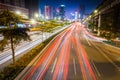 Busy traffic at night in guangzhou Royalty Free Stock Photo