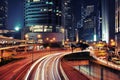 Busy Traffic at night - Hong Kong