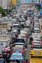 Busy traffic during rush hour in Jakarta, Indonesia