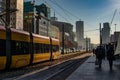 Busy train station in Warsaw, Poland