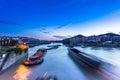 Busy waterway transport in china south