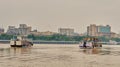 Passenger ferries crossing the Hooghly river