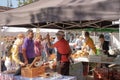 Busy weekend market in a typical english town.