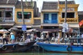 Busy Wharf at Hoi An, Vietnam Royalty Free Stock Photo