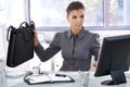 Busy woman working in bright office