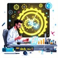 Task Execution Speed Vector Illustration