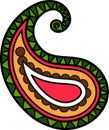 Buta almond or twisted oriental motif for paisley ornament