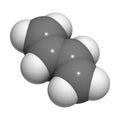 Butadiene (1,3-butadiene), the building block of ABS plastic and polybutadiene synthetic rubber