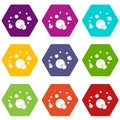 Butane icons set 9 vector Royalty Free Stock Photo