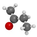 Butanone (methyl ethyl ketone, MEK) industrial solvent, chemical structure