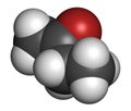 Butanone (methyl ethyl ketone, MEK) industrial solvent, chemical structure Royalty Free Stock Photo