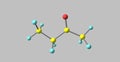 Butanone molecular structure isolated on grey