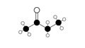 butanone molecule, structural chemical formula, ball-and-stick model, isolated image methyl ethyl ketone