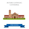 Butare Catholic Cathedral in Rwanda Flat web vecto