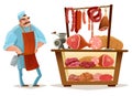 Butcher Cartoon Concept Royalty Free Stock Photo