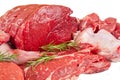 Butcher cut meat assortment garnished Royalty Free Stock Photo