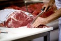 Butcher Cutting Meat