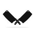 Butcher knife icon. Crossed butcher knives. Vector illustration