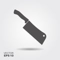 Butcher knife. Kitchen knife and meat knife vector illustration in flat style