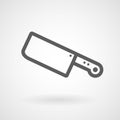 Butcher knife line icon on white background, vector