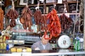 Butcher on a market