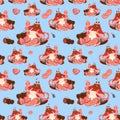 Butcher Meat Farming Seamless Pattern