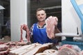 Butcher and Meat Hall Royalty Free Stock Photo